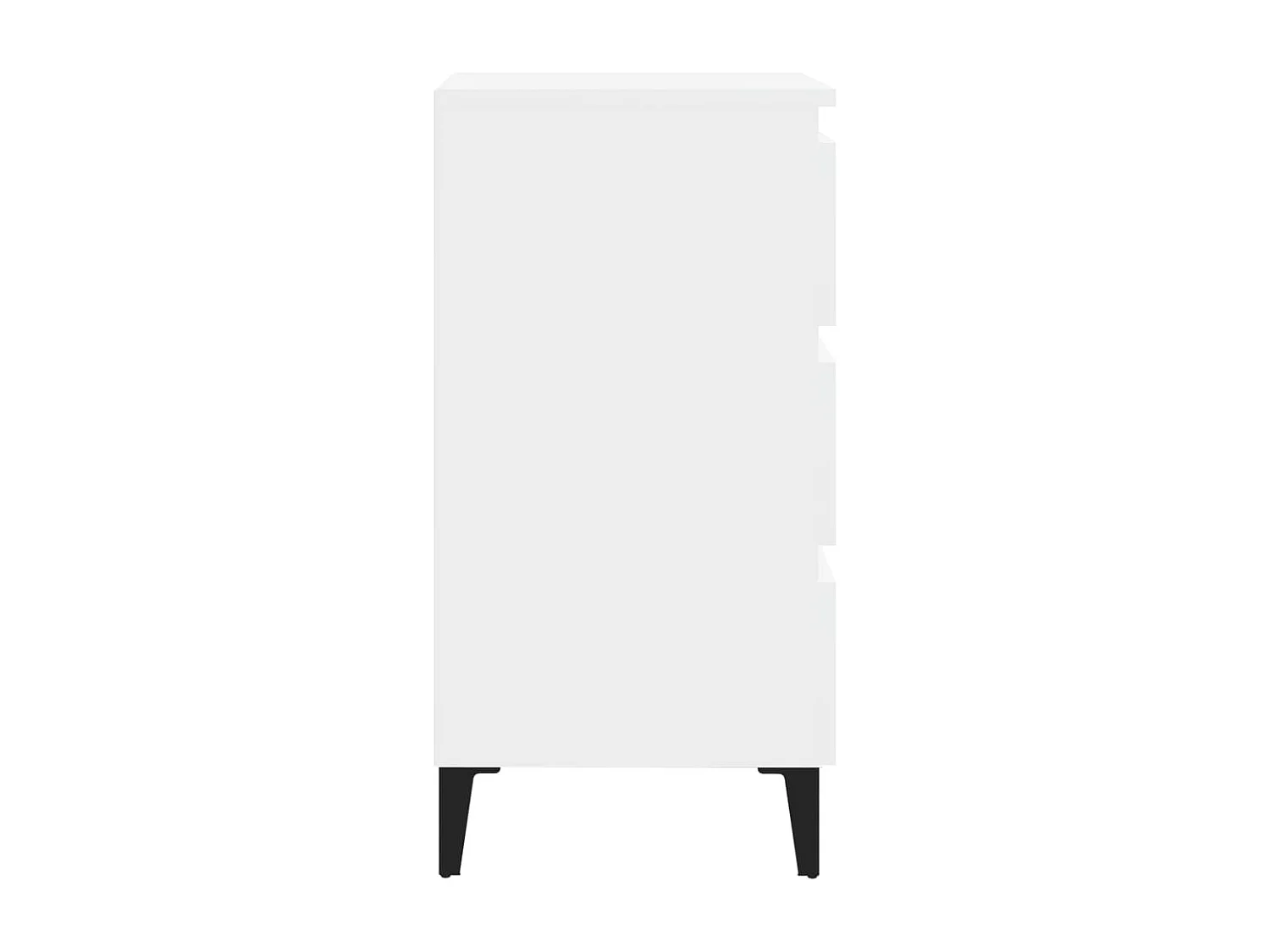 Comodino con Gambe in Metallo Bianco 40x35x69 cm
