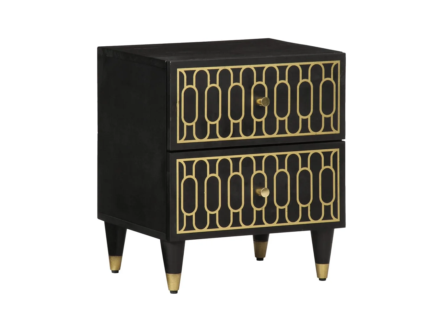 Comodino 40x33x46 cm in Legno Massello di Mango