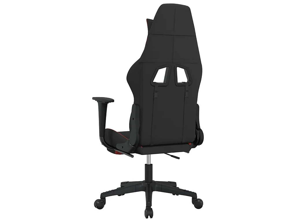 Sedia da Gaming con Poggiapiedi Rosso e Nero in Tessuto
