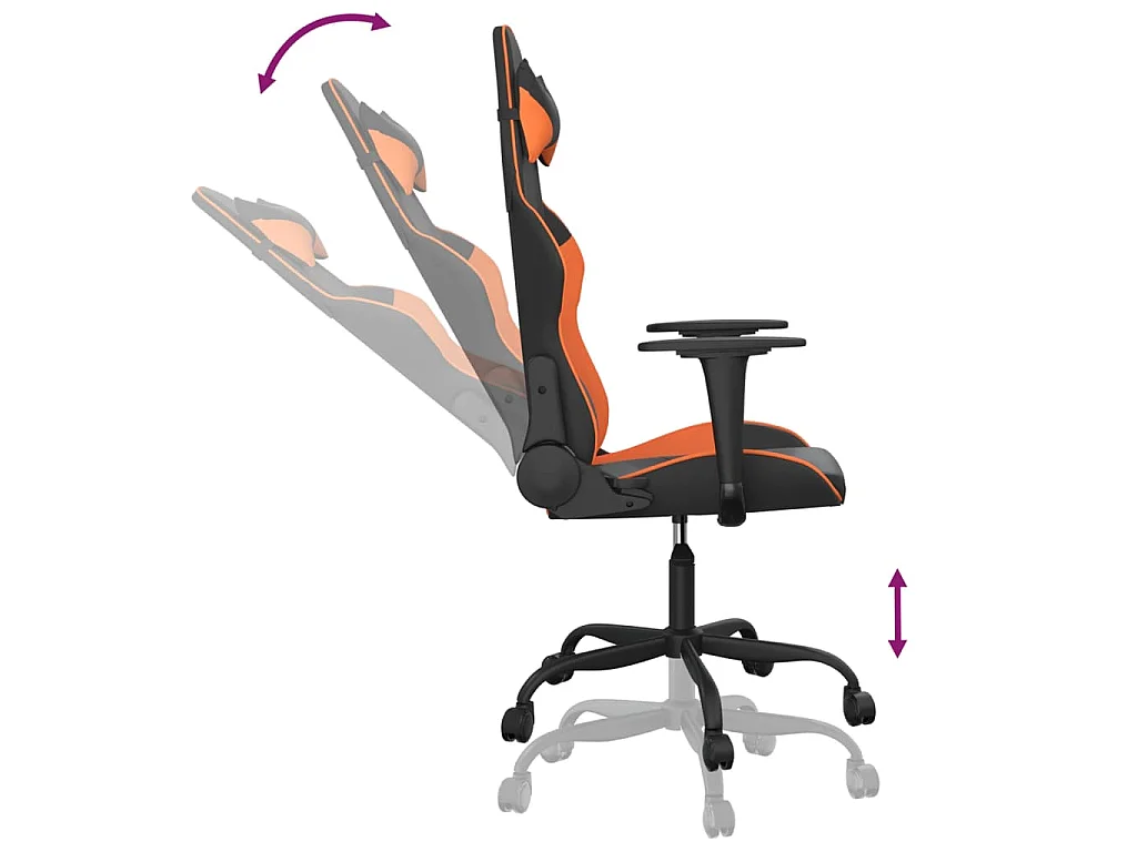 Chaise de jeu de massage Noir et orange Similicuir