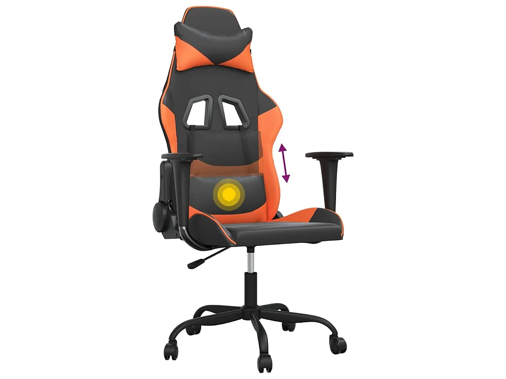 Chaise de jeu de massage Noir et orange Similicuir