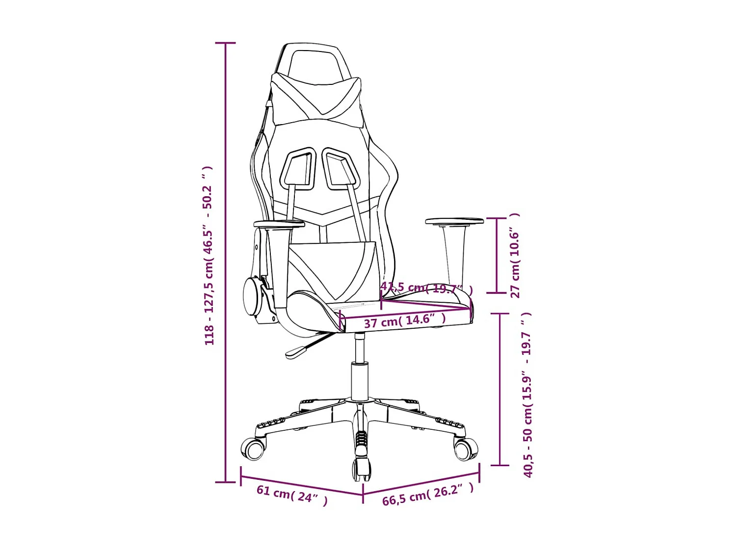 Chaise de jeu de massage Blanc et noir Similicuir