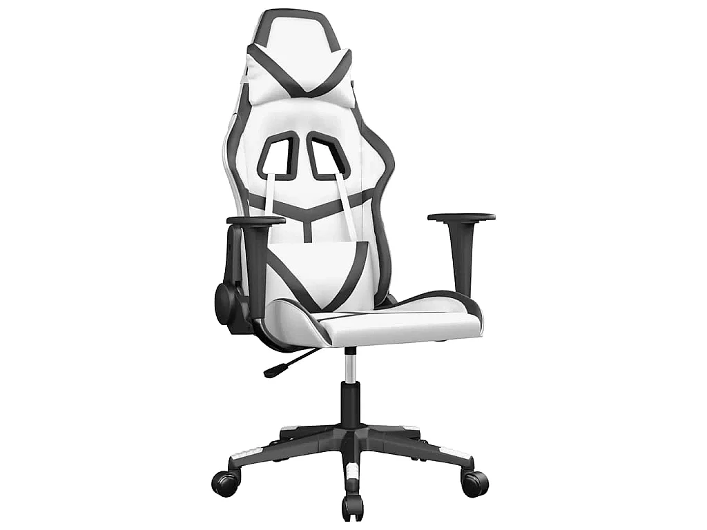 Chaise de jeu de massage Blanc et noir Similicuir