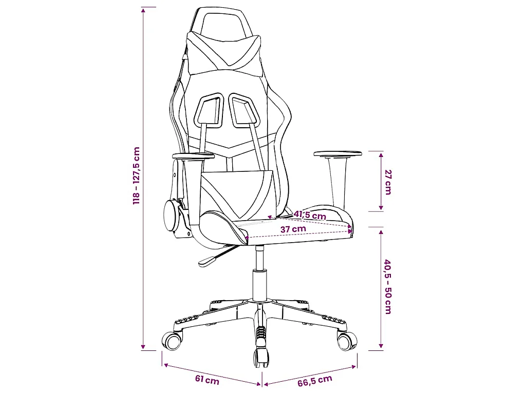 Chaise de jeu de massage Blanc et noir Similicuir