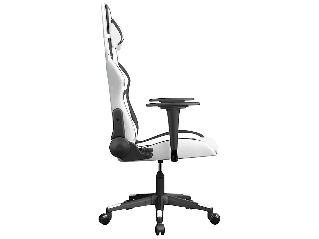 Chaise de jeu de massage Blanc et noir Similicuir