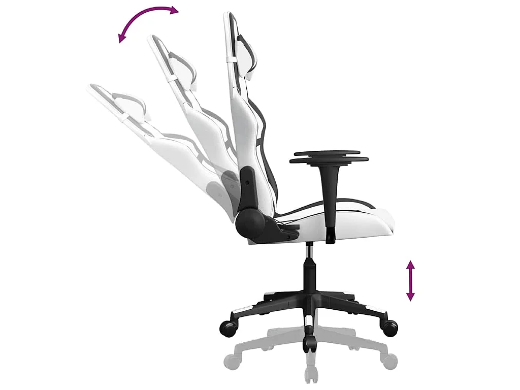 Chaise de jeu de massage Blanc et noir Similicuir