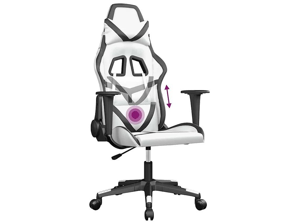 Chaise de jeu de massage Blanc et noir Similicuir