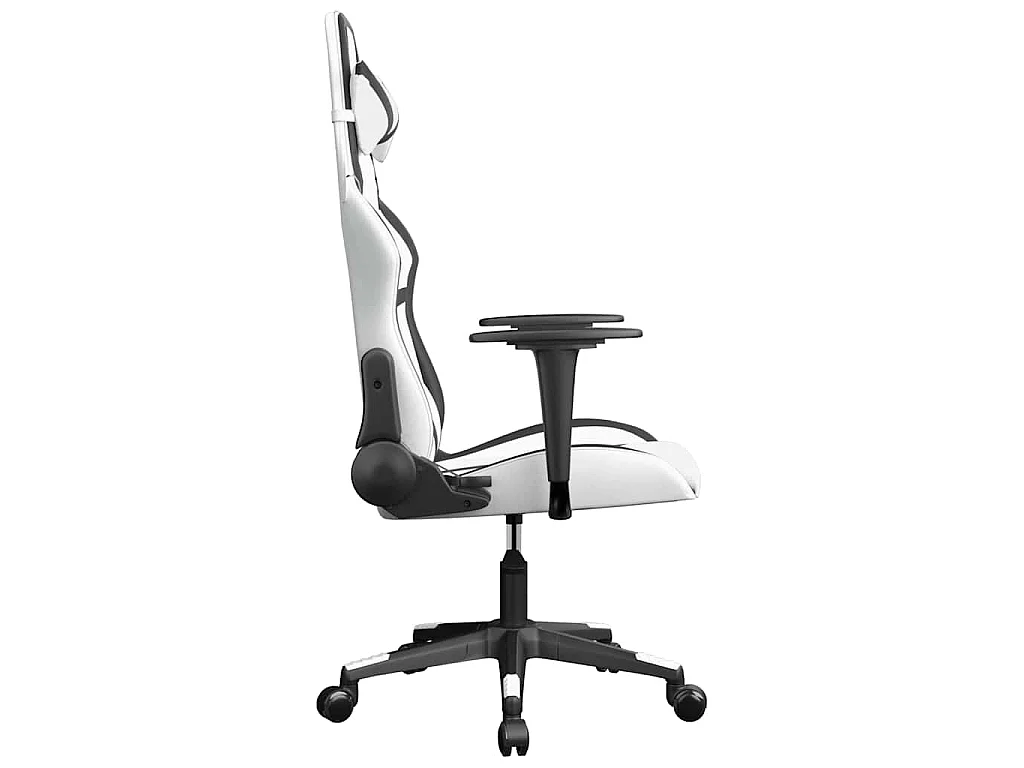 Chaise de jeu de massage Blanc et noir Similicuir