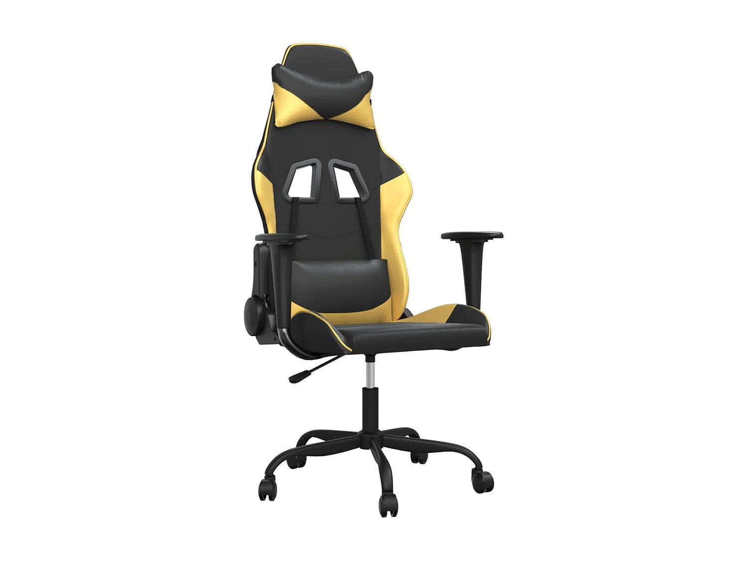 Chaise de jeu de massage Noir et doré Similicuir