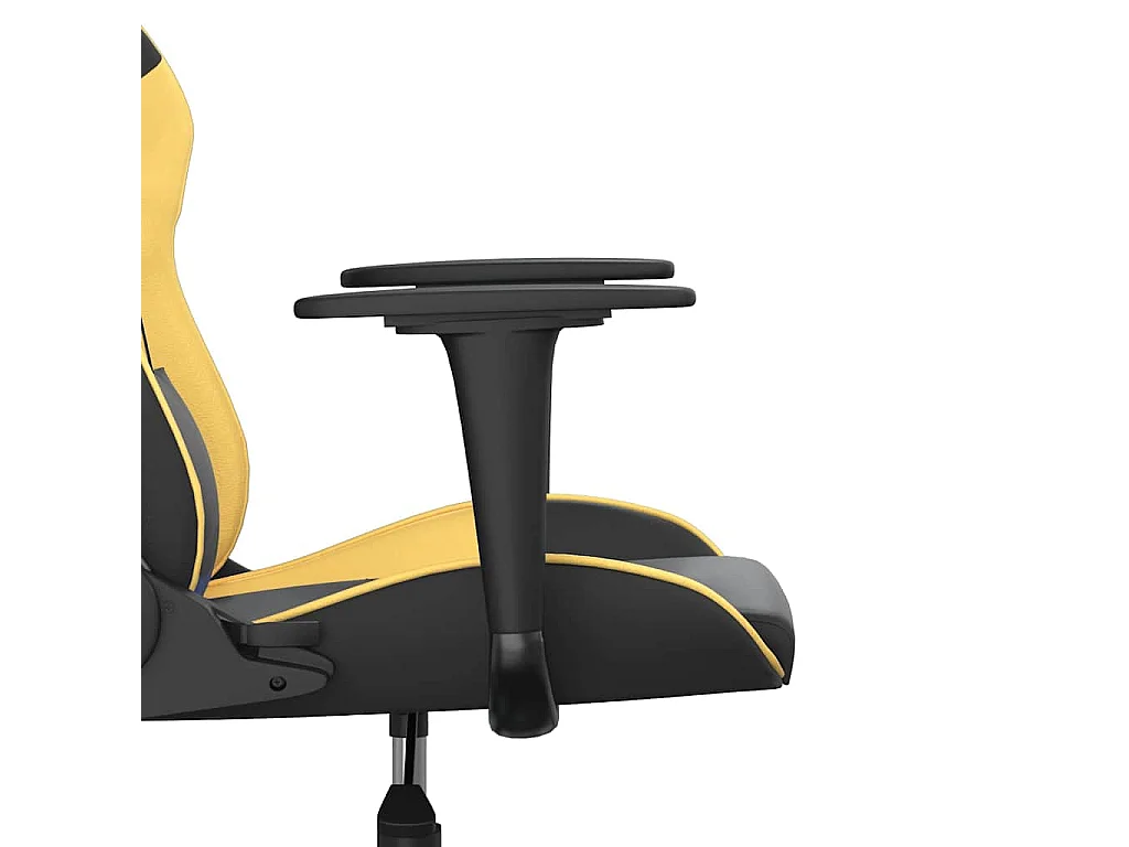 Silla gaming de masaje cuero sintético negro y dorado