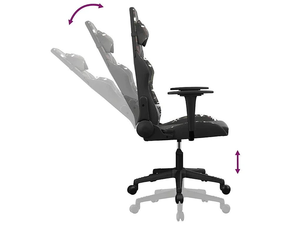 Chaise de jeu de massage Noir et camouflage Similicuir