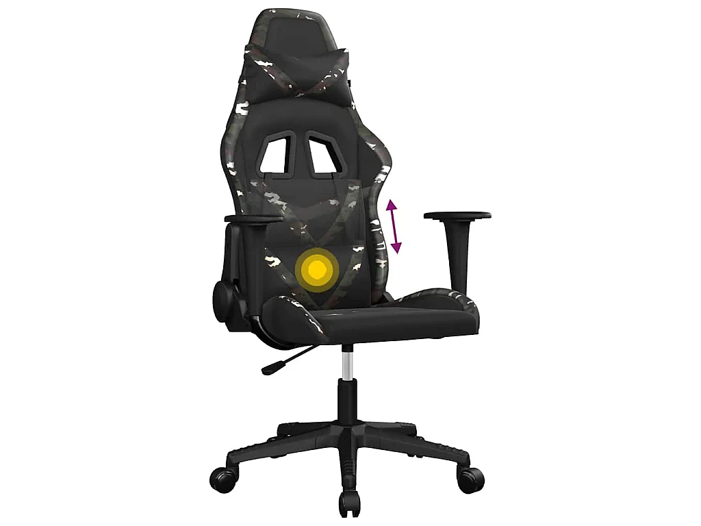 Chaise de jeu de massage Noir et camouflage Similicuir