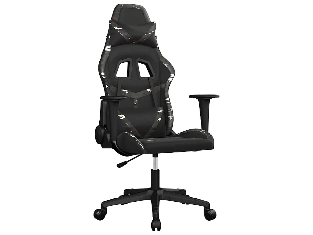 Massage gamestoel kunstleer zwart en camouflage