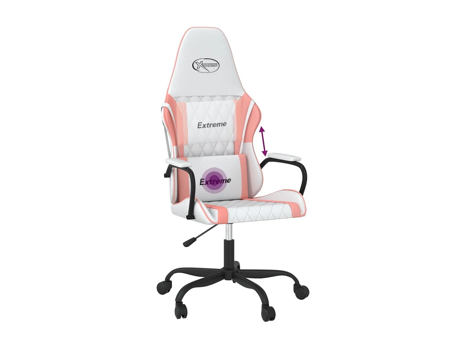 Chaise de jeu de massage Blanc et rose Similicuir