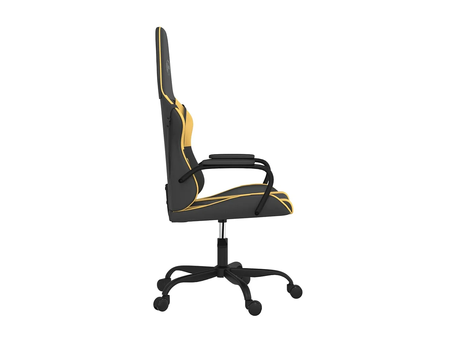 Silla gaming cuero sintético negro y dorado