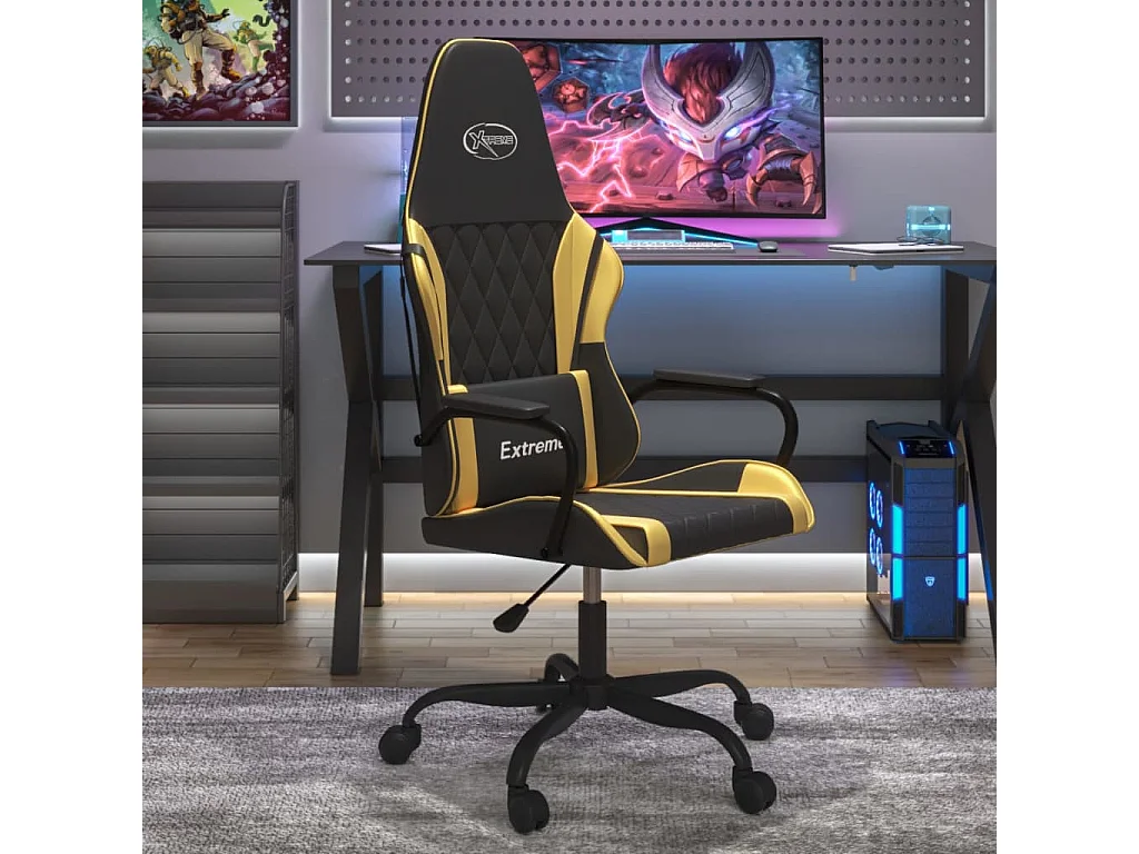 Chaise de jeu Noir et doré Similicuir