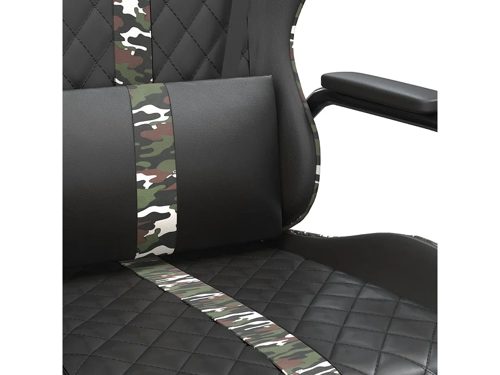 Chaise de jeu de massage camouflage et noir similicuir