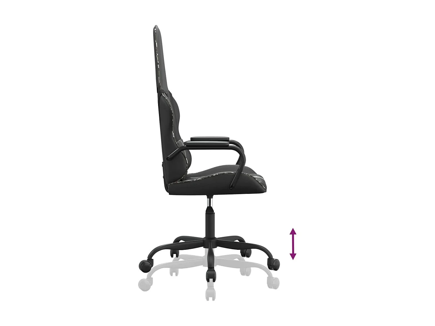 Chaise de jeu de massage camouflage et noir similicuir