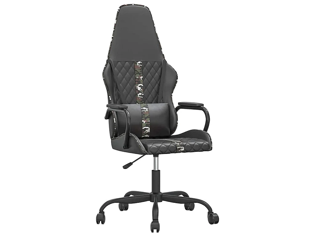 Chaise de jeu de massage camouflage et noir similicuir