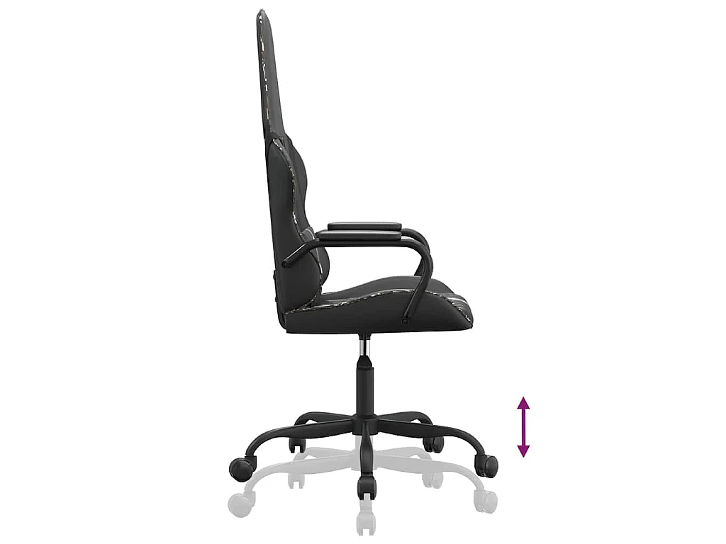 Chaise de jeu de massage camouflage et noir similicuir