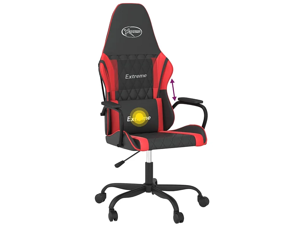 Chaise de jeu de massage Noir et rouge Similicuir