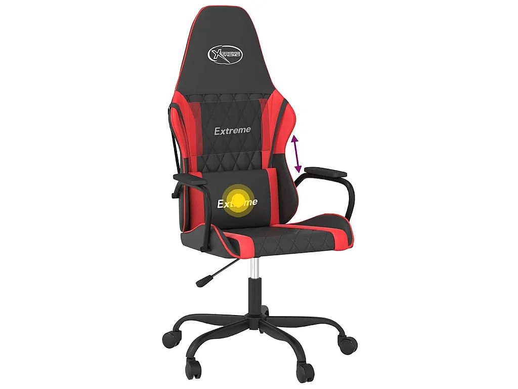 Chaise de jeu de massage Noir et rouge Similicuir