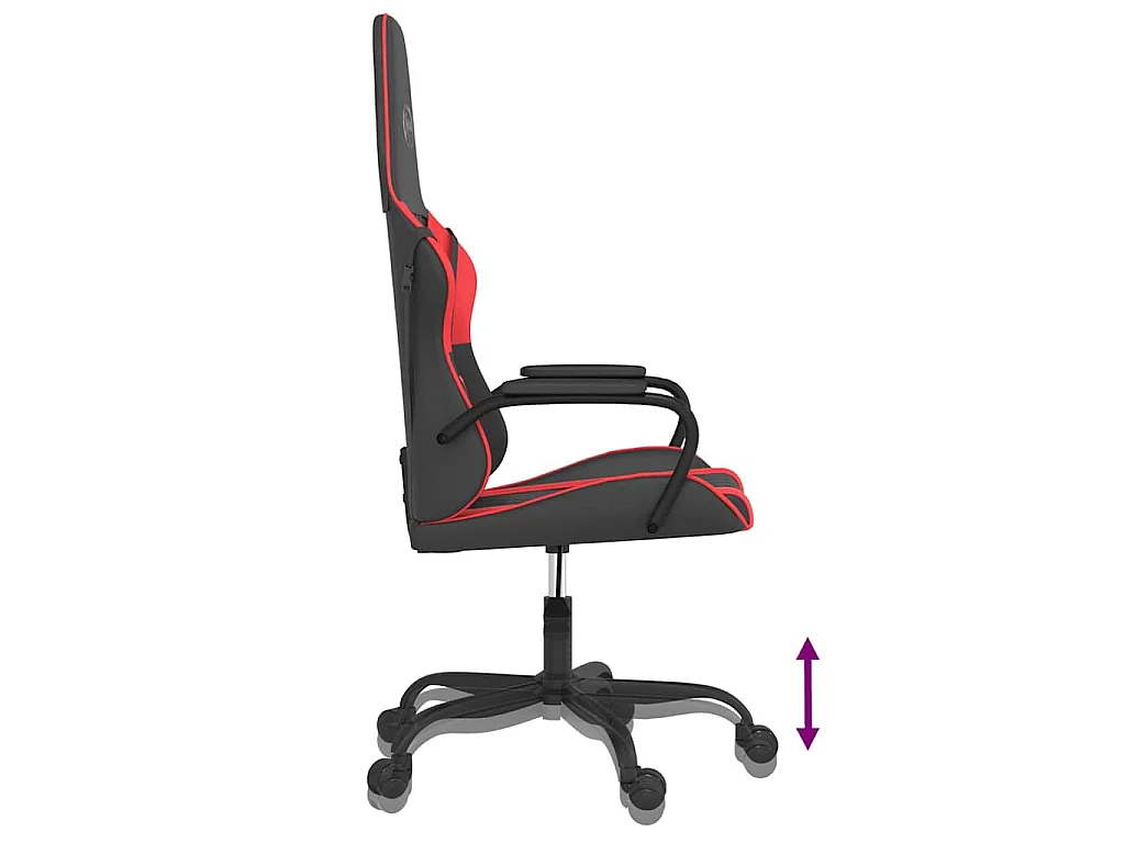 Massage gamestoel kunstleer zwart en rood