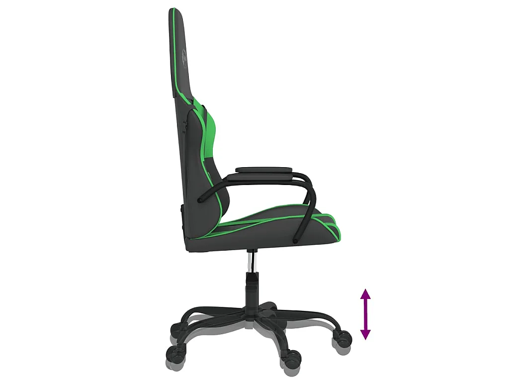 Chaise de jeu de massage Noir et vert Similicuir