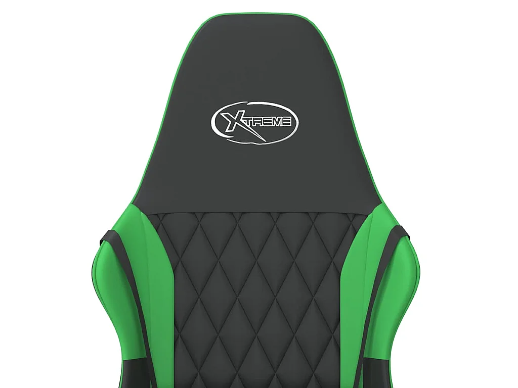 Chaise de jeu de massage Noir et vert Similicuir