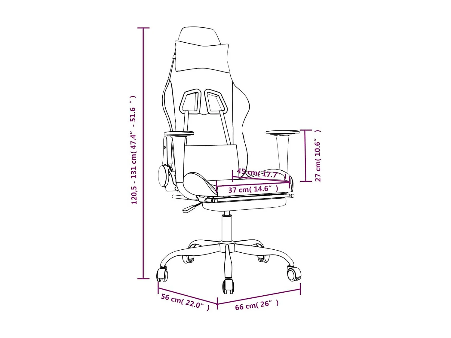 Chaise de jeu de massage avec repose-pied Noir&Rouge Similicuir