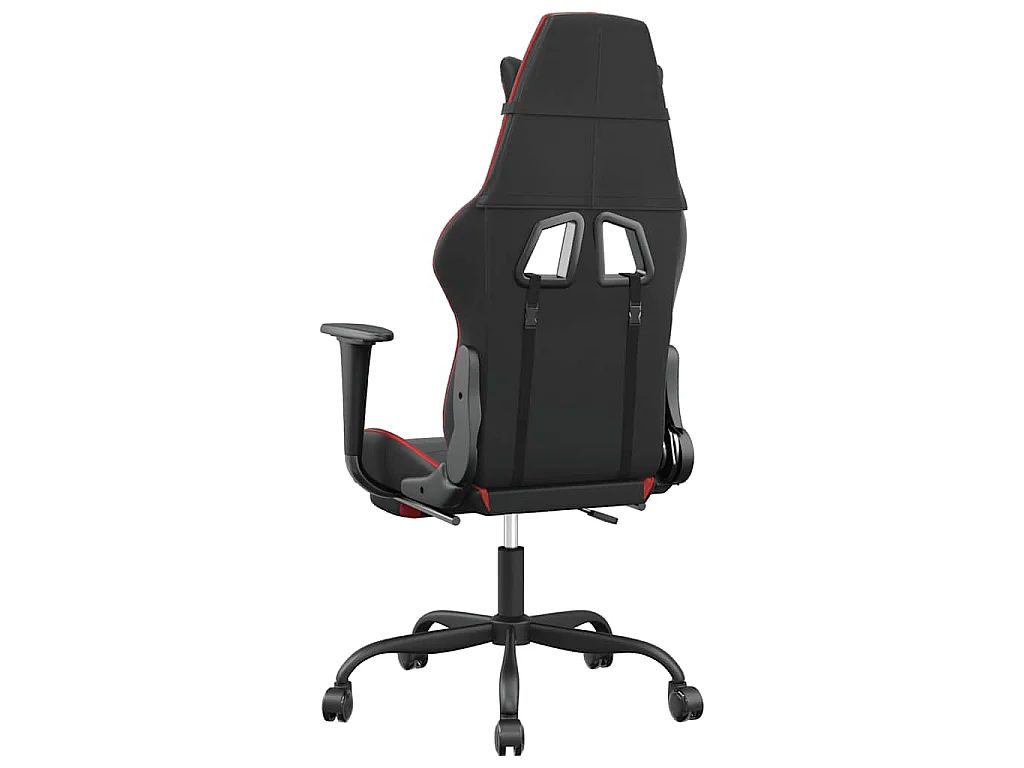 Gaming-Stuhl mit Massage & Fußstütze Schwarz & Rot Kunstleder