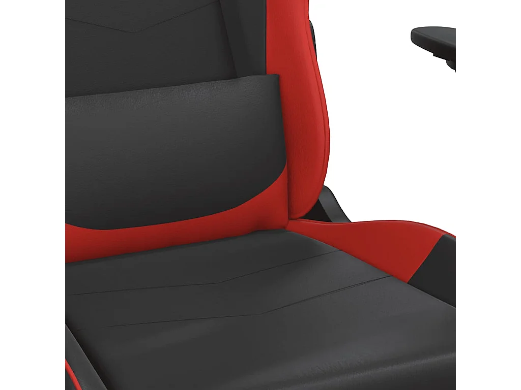 Gaming-Stuhl mit Massage & Fußstütze Schwarz & Rot Kunstleder