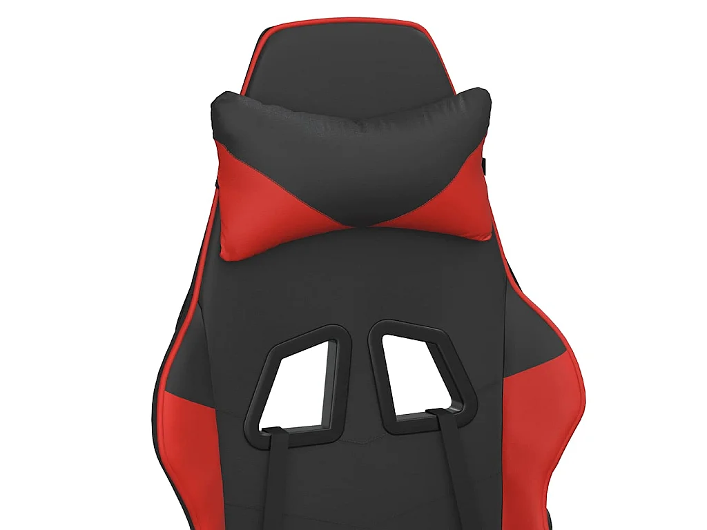 Gaming-Stuhl mit Massage & Fußstütze Schwarz & Rot Kunstleder