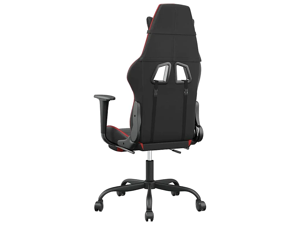 Sedia da Gaming Massaggio Poggiapiedi Nero e Rosso Similpelle