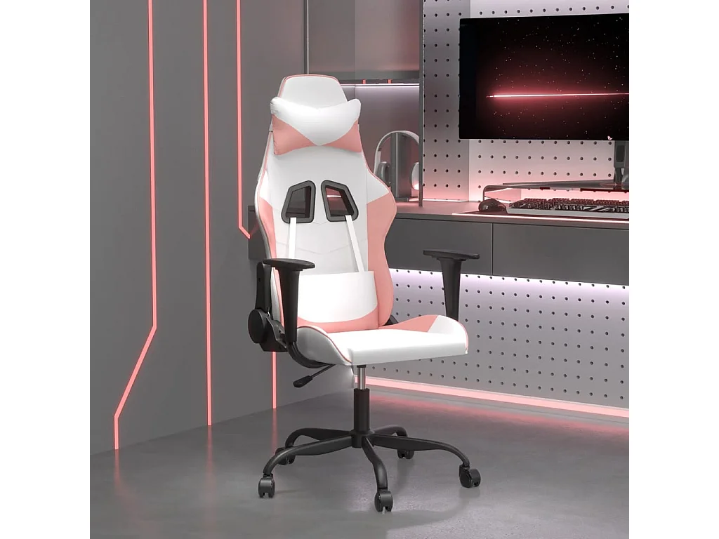 Chaise de jeu de massage Blanc et rose Similicuir
