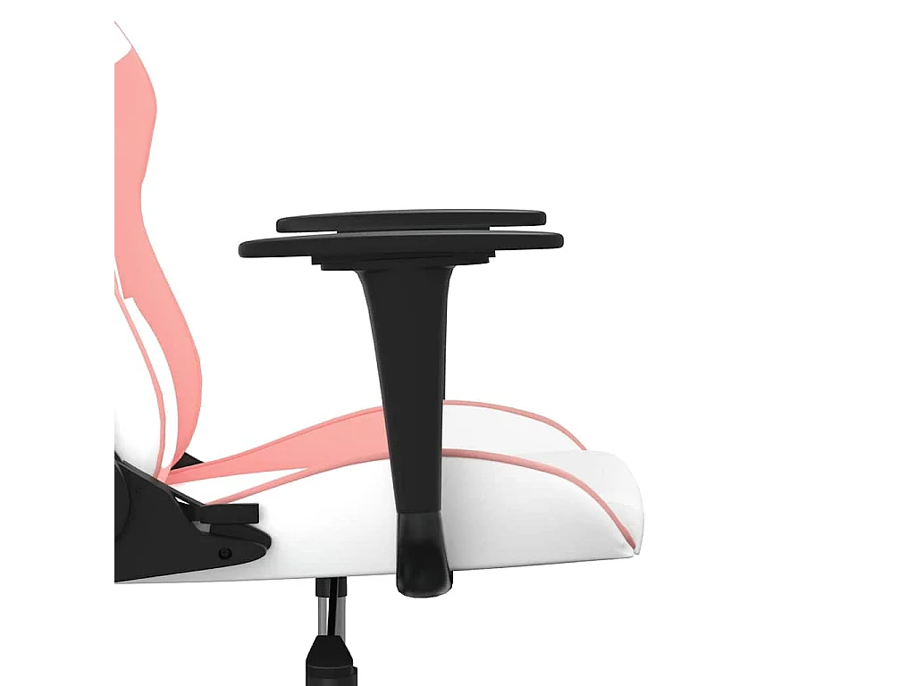Massage gamestoel kunstleer wit en roze