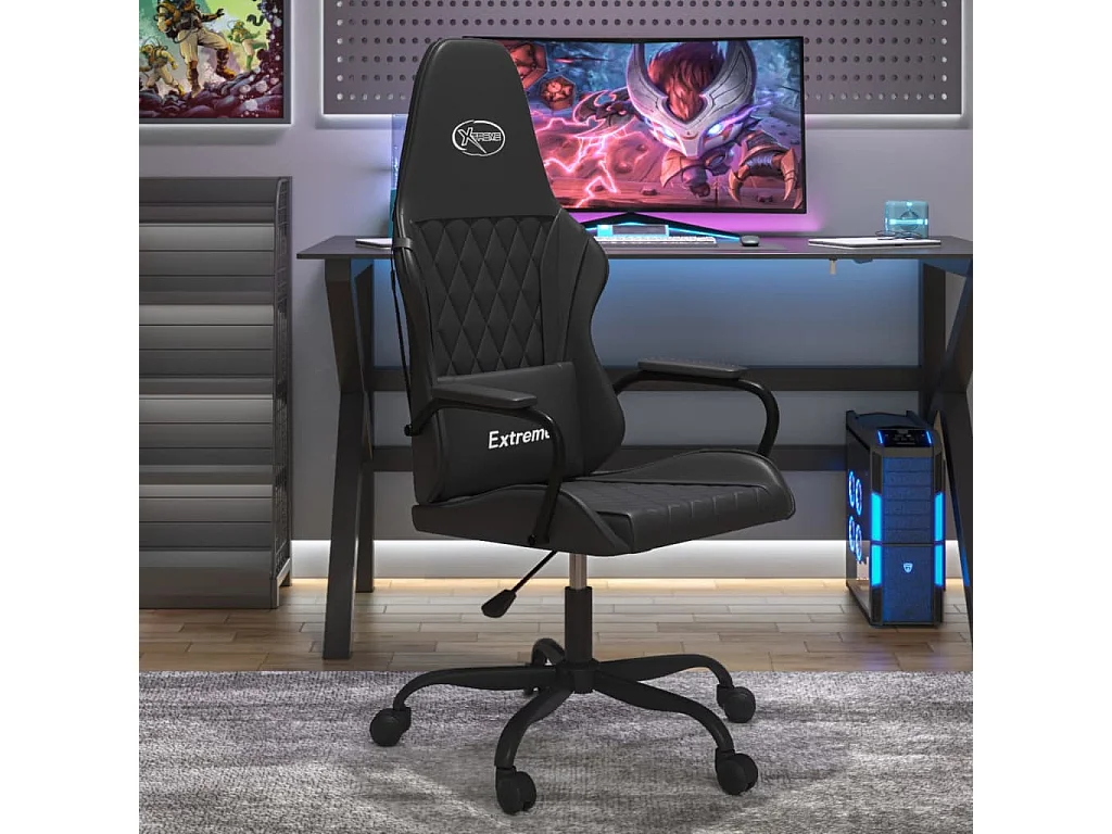 Gaming-Stuhl Schwarz Kunstleder