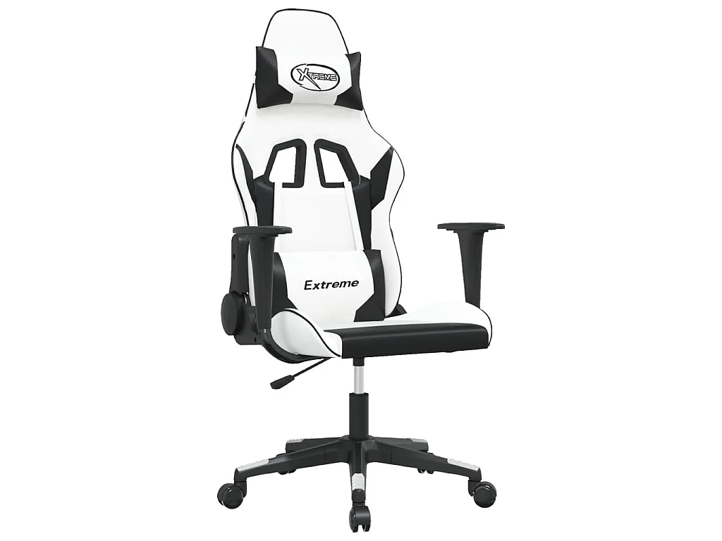 Sedia da Gaming Bianco e Nero in Similpelle