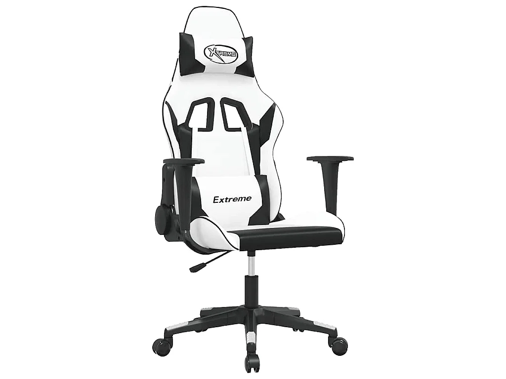 Chaise de jeu Blanc et noir Similicuir