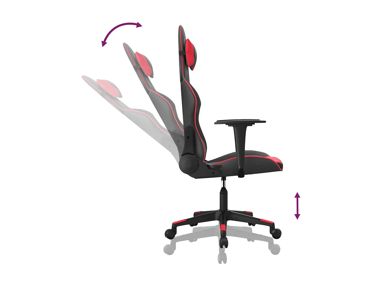 Sedia da Gaming Massaggiante Rosso e Nero in Similpelle