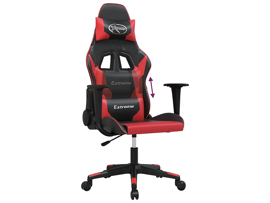 Gaming-Stuhl mit Massagefunktion Schwarz und Rot Kunstleder