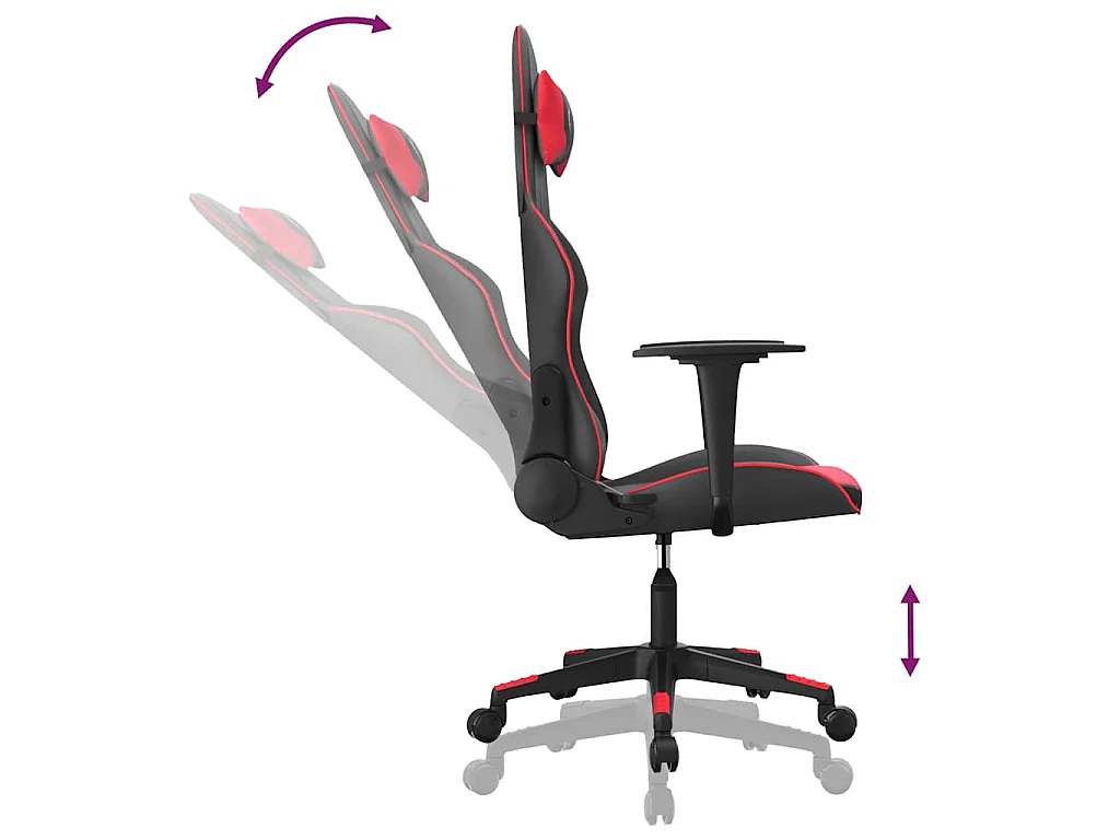 Gaming-Stuhl mit Massagefunktion Schwarz und Rot Kunstleder