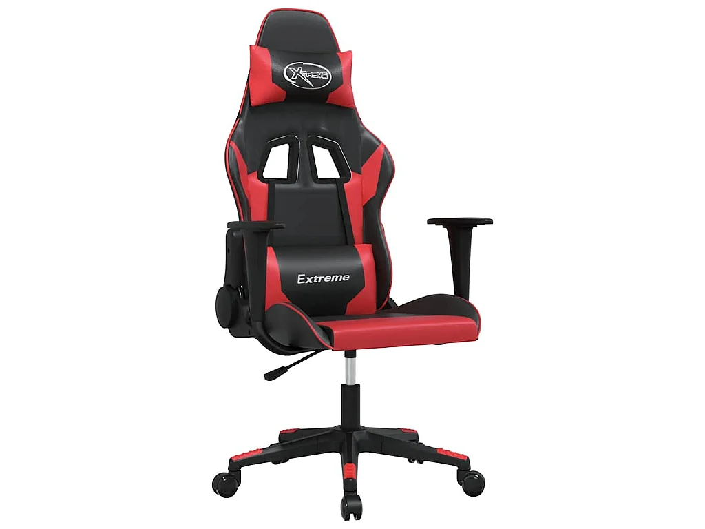 Chaise de jeu de massage Noir et rouge Similicuir