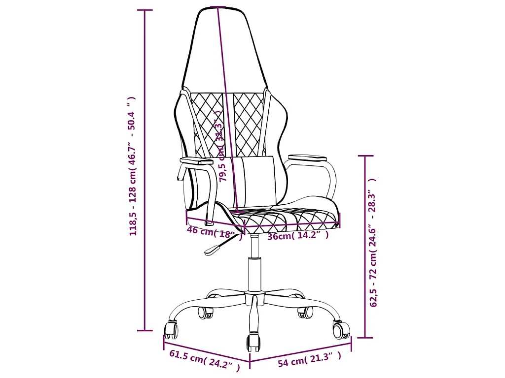 Gaming-Stuhl mit Massagefunktion Blau und Schwarz Kunstleder
