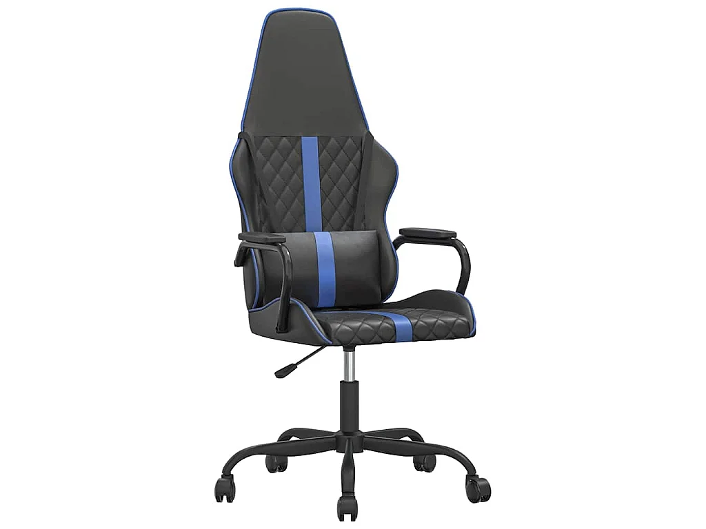 Chaise de jeu de massage bleu et noir similicuir
