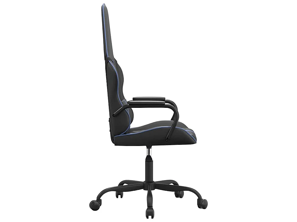 Chaise de jeu de massage bleu et noir similicuir