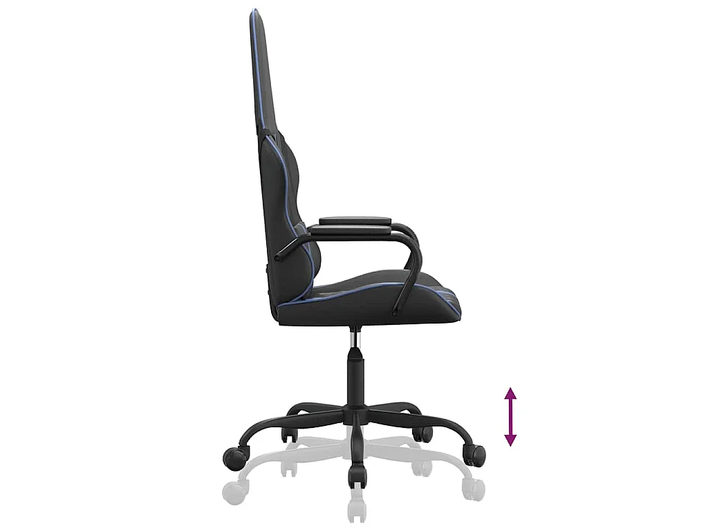 Chaise de jeu de massage bleu et noir similicuir