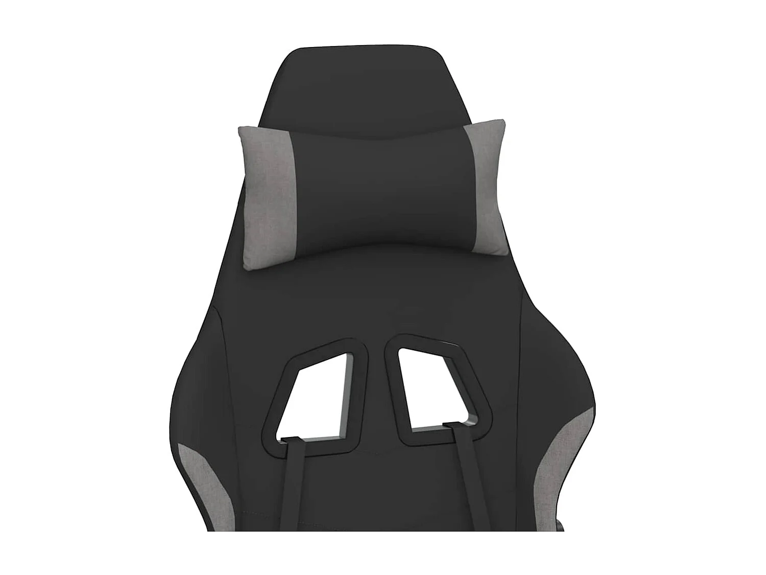 Gaming-Stuhl mit Massage & Fußstütze Schwarz und Hellgrau Stoff