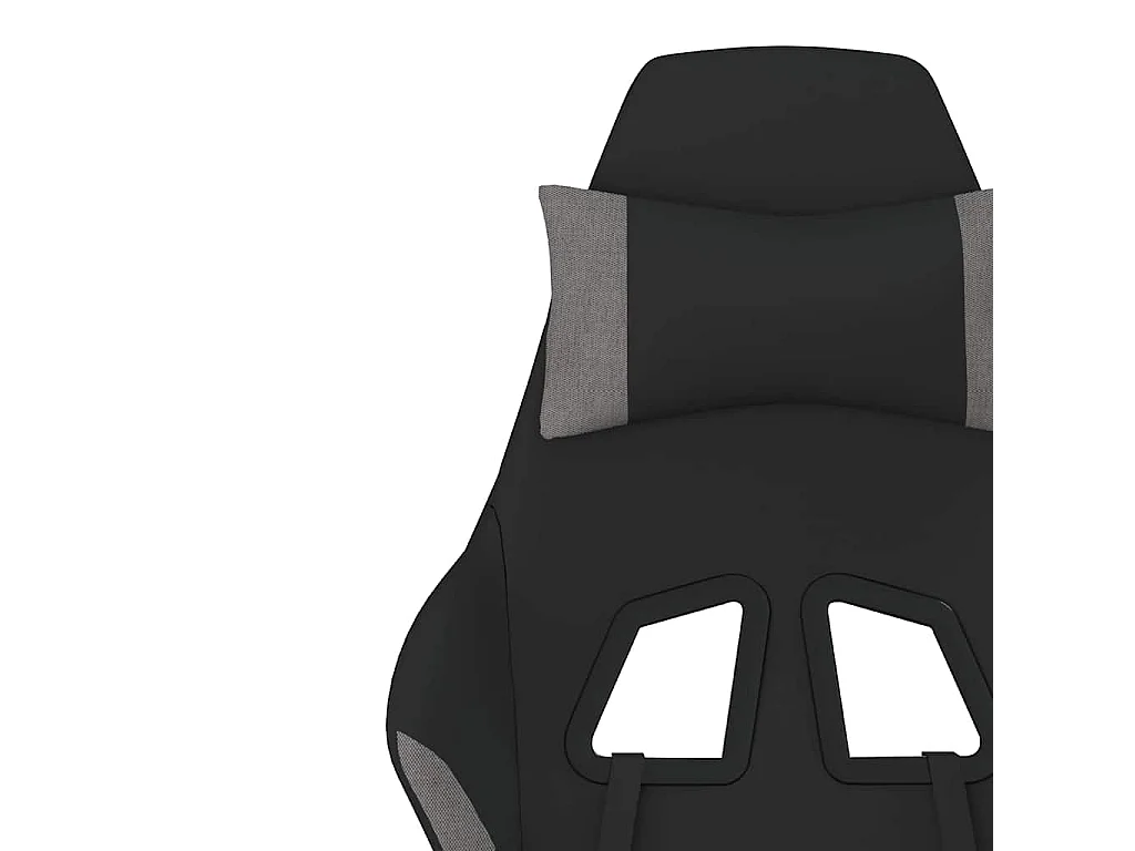 Gaming-Stuhl mit Massage & Fußstütze Schwarz und Hellgrau Stoff