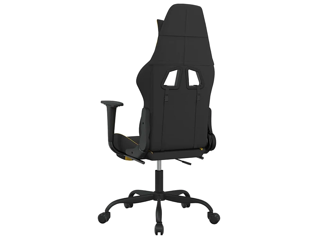 Chaise de jeu avec repose-pied Noir et jaune Tissu